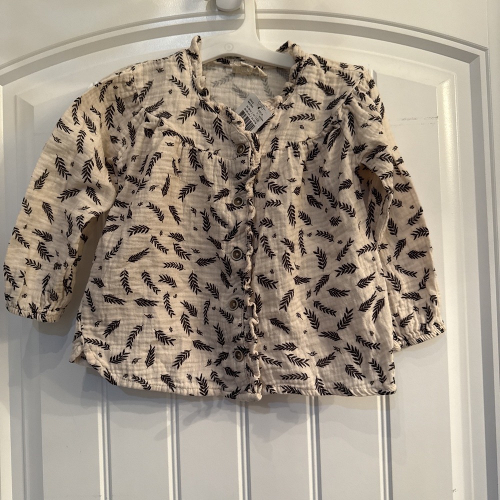 Jessica Simpson Toddler Girl 3T Floral Print Long Sleeve Top 100%cotton NWT